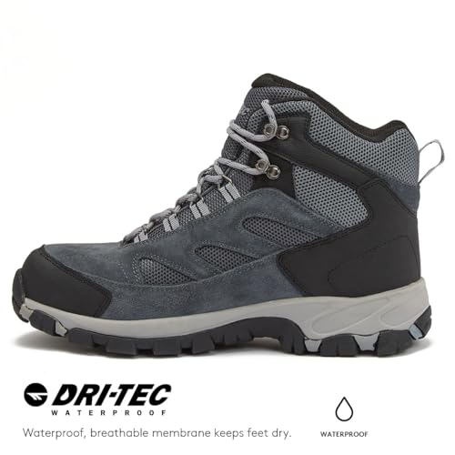 HI-TEC Yosemite WP Mid Waterproof Hiking Boots for Men, Lightweight Breathable Outdoor Trekking Shoes
