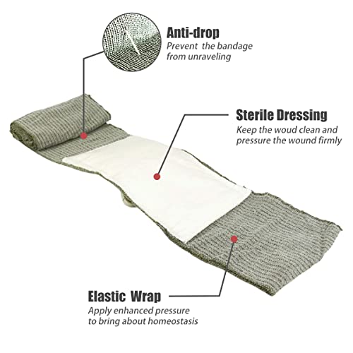RHINO RESCUE 6" Israeli Style Emergency Bandage, Compression Trauma Wound Dressing, Medical Sterile Vacuum Sealed, Combat ...