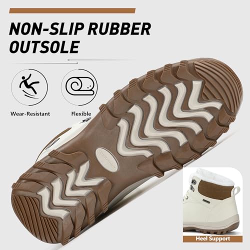 Mishansha Snow Boots for Women – Waterproof Winter Hiking Boots with Warm Fur Lining, Anti-Slip Sole, Insulated Outdoor Co...