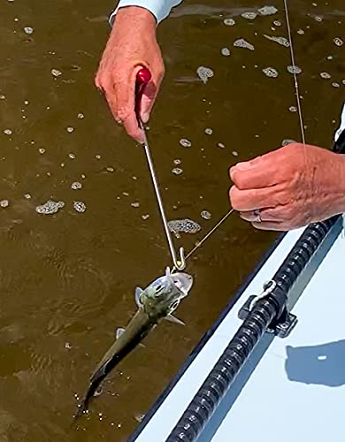 Heavy Duty Saltwater Fish Hook Remover | Aluminum and Stainless Steel Dehooker | 10" Long