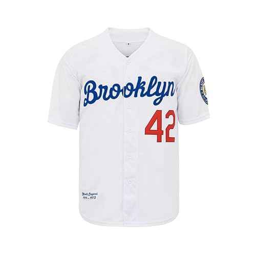 Men's Black Legend Baseball Jersey #42 Vintage Embroidered Retro Hip Hop Jersey Stitched