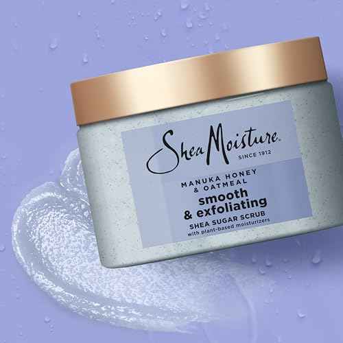 SheaMoisture Shea Sugar Body Scrub Manuka Honey Oatmeal for smooth & exfoliating Smooth and Exfoliating Body scrub with 24h shea moisture nutrients 12 oz