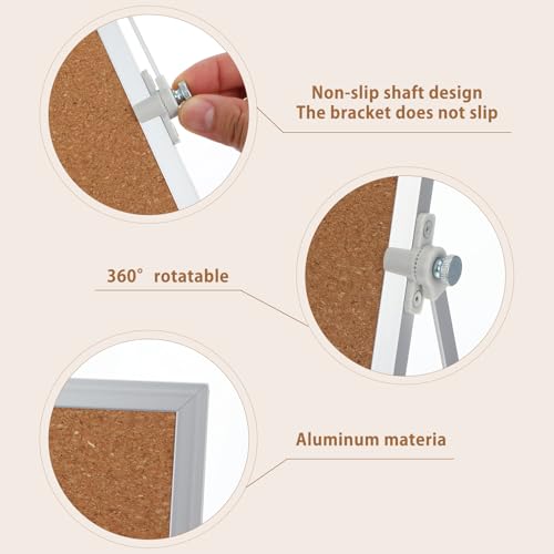 2 Pack Cork Bulletin Board, Double Sided Pin Boards with Silver Aluminum, Desktop Small Cork Boards with Stand Suitable fo...
