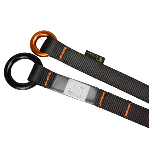 TFTICFH Friction Saver, 23kN Cambium Saver Retrievable Anchor, Climbing Rope Loop Belt Sling with Two 25kN Aluminum Rings ...
