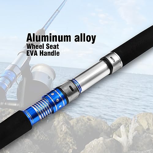 Fiblink 2-Piece Saltwater Spinning Fishing Rod Offshore Graphite Portable Fishing Rod (7 Feet)