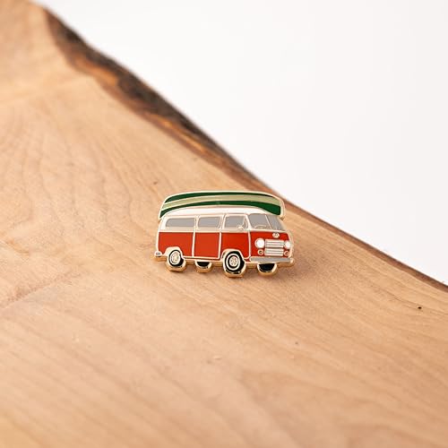 Camp Life Camper Van & Canoe Pin – Wanderlust-Inspired Travel-Themed Pin, Road Trip Accessory, Outdoor Lifestyle Gift, Lak...