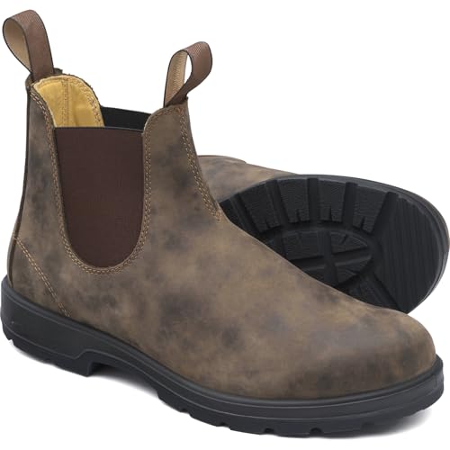 BEDGMDEG Men'S Waterproof Block Heel Chelsea Boots Retro Non-Slip Pull-On Work Hiking Boots