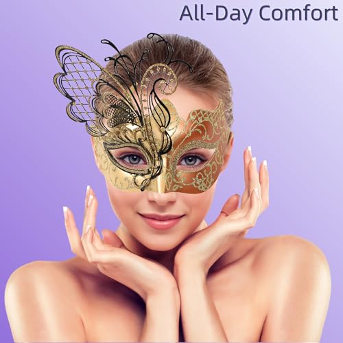 Ubauta Various Butterfly Rhinestone Metal Venetian Women Mask for Masquerade/Mardi Gras Party/Sexy Costume Ball/Wedding