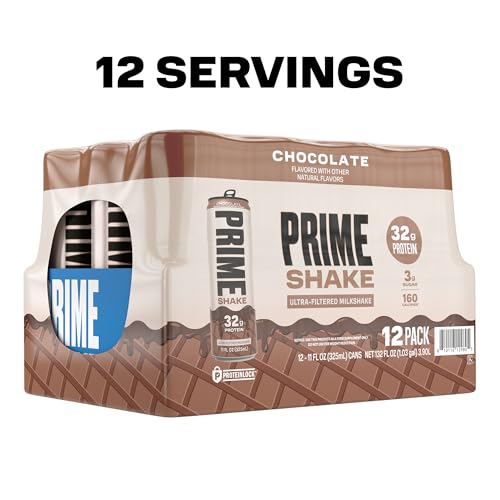 PRIME Protein Shake, Chocolate, 32g Protein for Muscle Support & Recovery, Ultra-Filtered Milk, Lactose Free, Low Sugar, L...