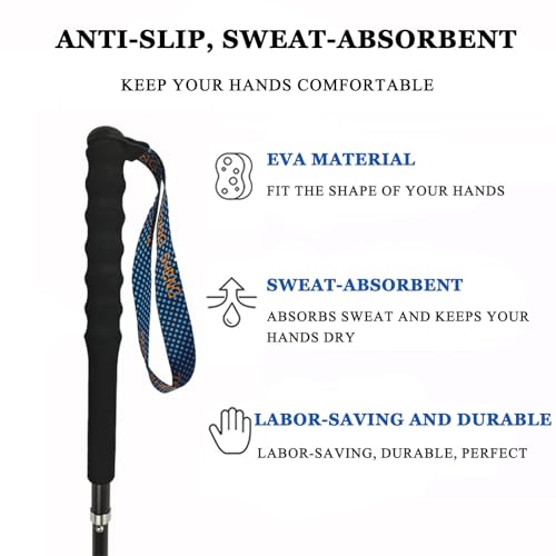 Ultra light hiking poles, collapsible, set of 2, ultra light carbon fibre, hiking poles with moisture absorbing handle, wi...