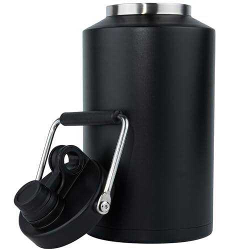 Kerilyn Insulated Gallon Jug with Handle, One Gallon, 128oz Stainless Steel, Large Double Vacuum Water Bottle for Hot & Co...