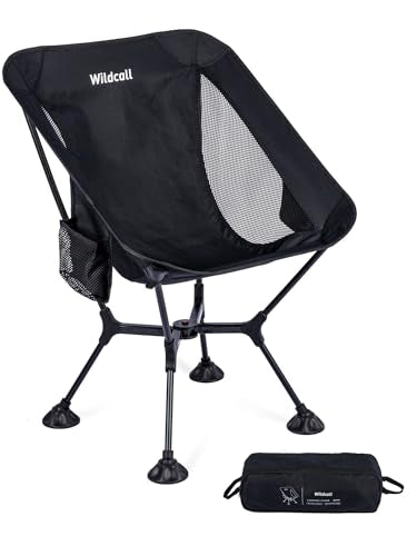WildCall 1 Anti-Sink Feet Camping Chair and 1 Ultralight Camping Table, Ultralight Compact for Adults Outdoor Camping Back...