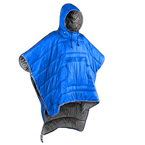 Gaorui Winter Poncho Coat Outdoor Camping Warmth Small Quilt Blanket Water-resisitant Sleeping Bag Cloak Cape with Hat for...