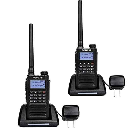Retevis RT87 IP67 Waterproof Walkie Talkies,High Power 2 Way Radio Long Range,Rugged Two Way Radio,128 CH,Dual Band,1200mAh,Emergency Alarm,Flashlight,VOX, for School Security Church Outdoor(2 Pack)