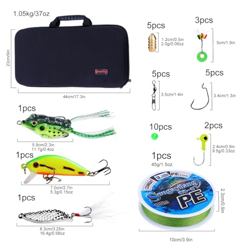 Sougayilang Fishing Rod and Reel Combos Carbon Fiber Telescopic Fishing Pole with Smooth Reel Combo Saltwater Freshwater Kit