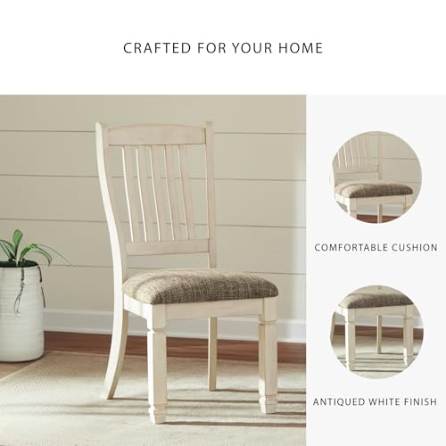 Signature Design by Ashley Bolanburg 20" Upholstered Dining Room Chair, Set of 2, Antique White