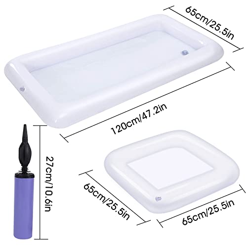 4 Pack Inflatable Ice Serving Bar Pool Party Buffet Drink Cooler Floating Ice Tray Food Drink Containers for Summer Partie...