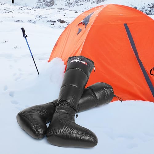 Down Camping Socks - Ultra Warm Down Booties for Sleeping Bags, Hiking & Winter Indoor Use, Waterproof 20D Nylon, Unisex C...