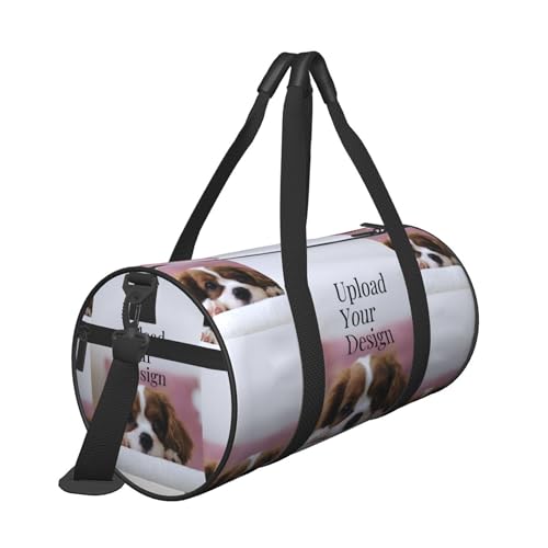 Personalized Duffle Bag Custom Gym Travel Sports Bag for Women Men, Customized Photo Text Logo Family Name Waterproof Week...