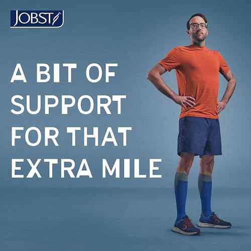 JOBST Sport Knee High 20-30 mmHg Compression Socks, Black/Cool Black, Large