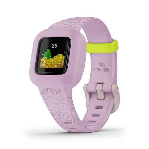 Garmin vivofit jr. 3, Fitness Tracker for Kids, Includes Interactive App Experience, Swim-Friendly, Up to 1-Year Battery Life, Lilac Floral