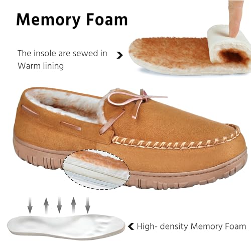 MIXIN Mens Slippers Indoor Outdoor Memory Foam House Shoes Anti-Slip Moccasins Slippers for Men