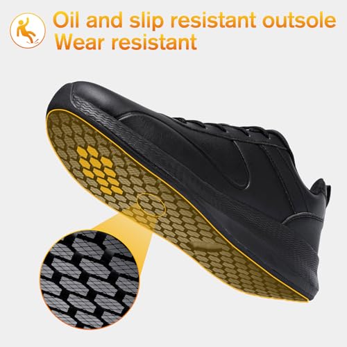 Taquco Non Slip Work Shoes for Mens Slip On Sneakers Waterproof Chef Kitchen Shoe Comfortable Slip Resistant Restaurant Fo...