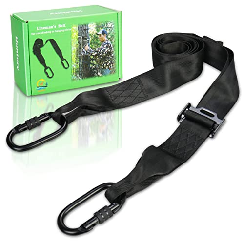 Huntury Linemans Belt For Hunting, Tree Climbing Strap, Adjust Length With One Hand, Lineman's Tether For Set Up Climbing ...