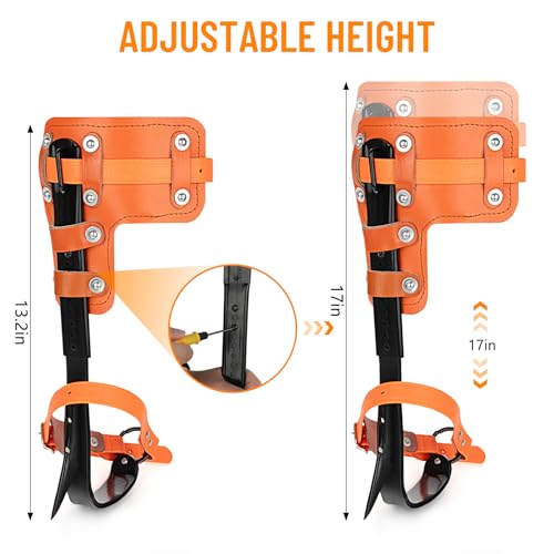 Xeoca Tree Climbing Spikes Set Tree Climbing Gear 1 Pair Alloy Steel Climbing Spurs 350lbs Load Capacity Arborist Equipmen...