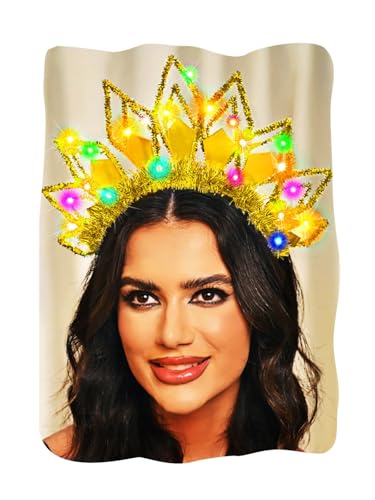 EARENT Light Up Headbands Sun Headband Rave Accessories for Women