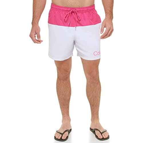 Calvin Klein Men's Standard Uv Protected Quick Dry Drawstring Multicolor Swim Trunk