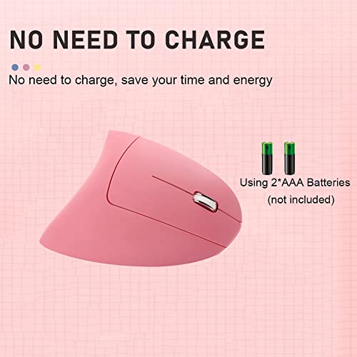 Wireless Mouse Ergonomic Vertical Mouse Ergo LED Light High Precision Optical Cordless Lightweight Mice Gift for Boy Girl ...