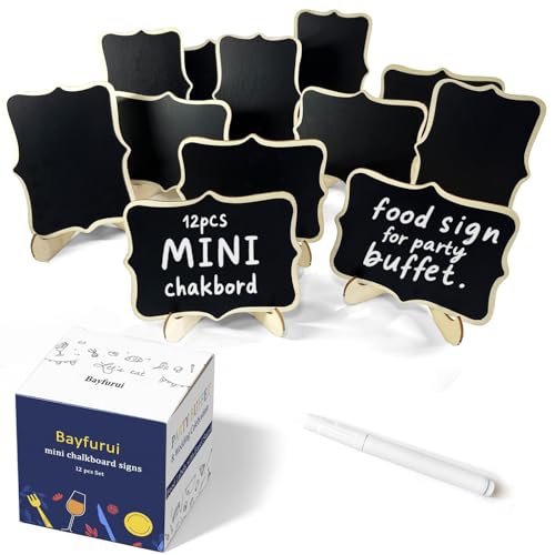 12pcs Mini Chalkboard Signs with Stand,Food Labels for Party Buffet, Food Tag/Name Card for Wedding Table, Name Tag Drink ...