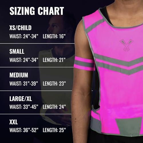Running Reflective Vest, Inside Pocket & 2 Bands, High Visibility Reflective Running Vest for Night Running Walking Cycling