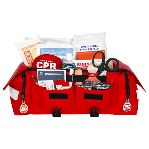 MFASCO OSHA & ANSI Complete Compliance First Aid Kit - Bleeding Control - Bodily Fluids Cleanup - Worksite & Vehicle - Por...