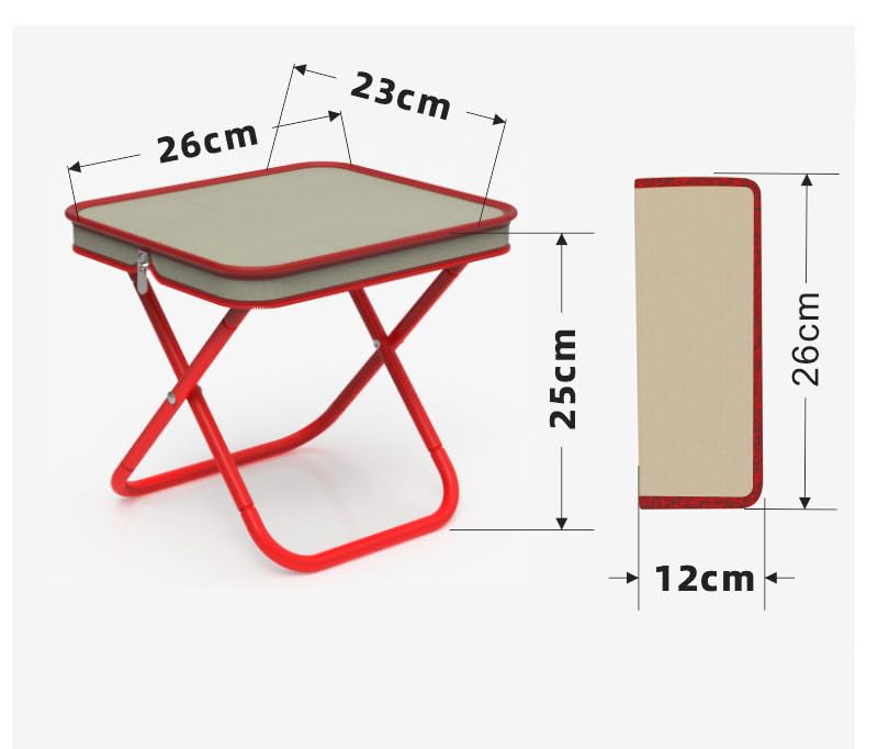 GRUKFE Portable Stool, 13 Inch Small Folding Stool for Adults, Ultralight Black Camping Stools for Hiking and Fishing, Hol...