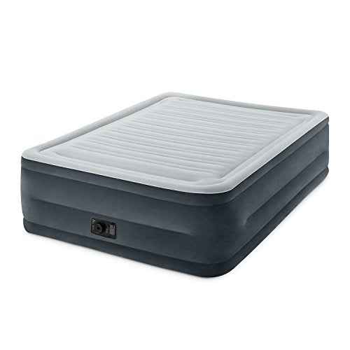 Intex 64417E Comfort Plush Elevated Dura-Beam Airbed with Built-in Electric Pump, Bed Height 22", Queen
