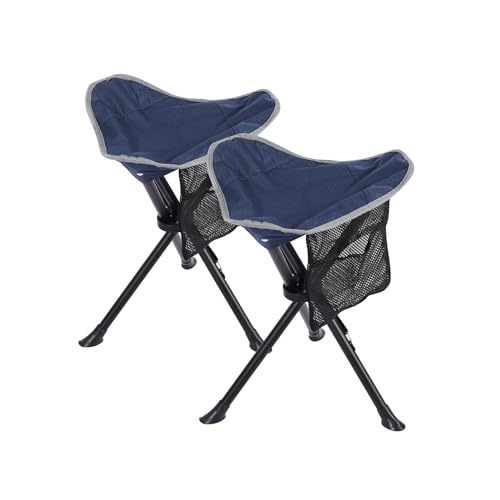 REDCAMP 2 Pack Folding Camping Stools for Adults Heavy Duty, Lightweight Portable Tripod Chairs Seats for Fishing Hunting ...