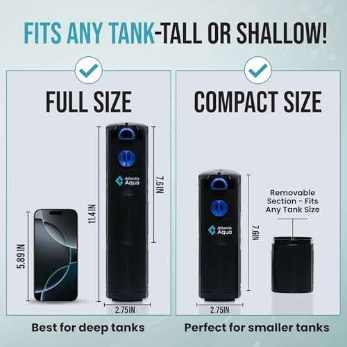 20 Gallon Fish Tank Filter up to 55 Gallons | Quiet Fish Tank Filter | Crystal Clear Water | Turtle Tank Filter | Submersi...