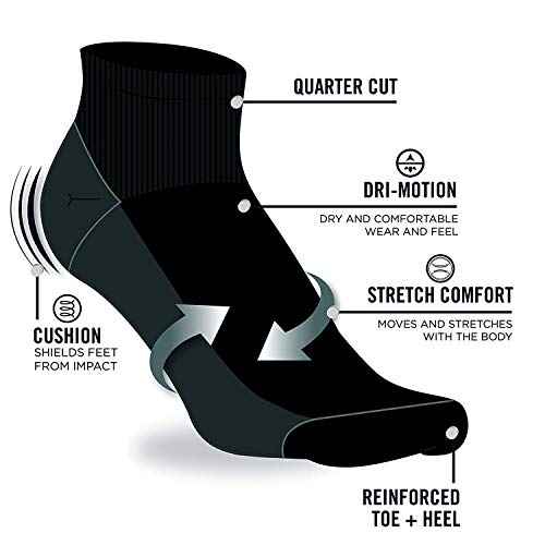 Nautica Mens Quarter Socks - 12 Pack Comfort Stretch Cushioned Moisture-Wicking Athletic Ankle Socks for Men (Sizes: 6-12.5)