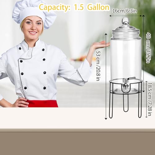 1.5 Gallon Drink Dispenser with Stand, Drink Dispensers for Parties, Beverage Dispenser with 100% Leakproof Spigot, Ideal ...