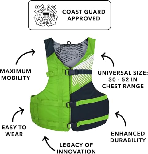 Stohlquist FIT Adult Life Jacket, US Coast Guard Approved Type III Life Vest, PFD for Men and Women, Easily Adjustable, Li...