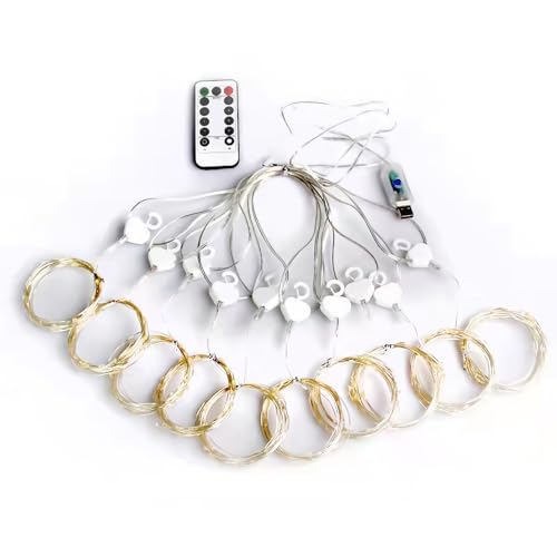 URLUKY 300 LED Curtain String Lights with Remote & Timer, 8 Modes Lighting, 9.8×9.8 Ft, DIY Lights for Birthday Wedding Ch...
