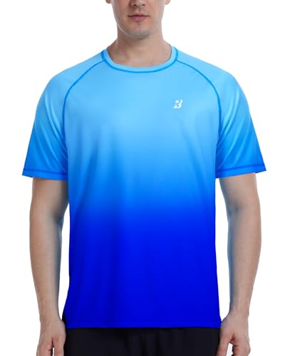 Roadbox Men's Swim Shirts Short Sleeve, UPF 50+ UV Sun Protection SPF Rash Guard, Quick Dry Surf Water Beach Fishing T Shirt