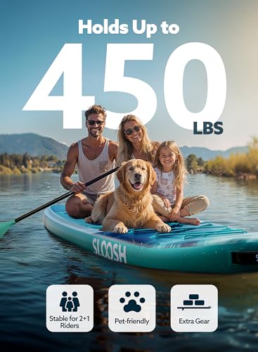 SLOOSH Inflatable Stand Up Paddle Board, 10'6" Paddle Boards with Premium Accessories, Non-Slip EVA Deck, Ultra-Light Carr...