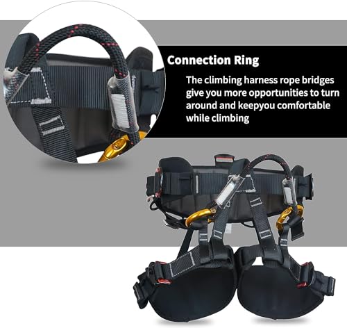 SOB Climbing Harness, Half Body Tree Climbing Harness Men,Thicken Widen Protect Waist Safety Harness for Arborist Harness,...