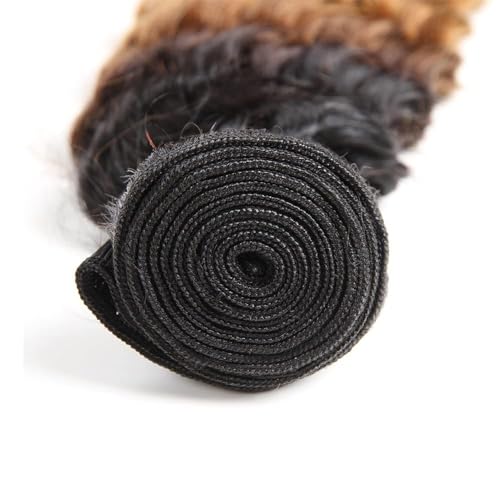 Bundles Human Hair 18 20 22 Inch Omber Deep Wave Human Hair Bundles Natural Chocolate Brown T1B/4/30 Unprocessed Raw Brazilian Virgin Remy Quick Weave for Black Women