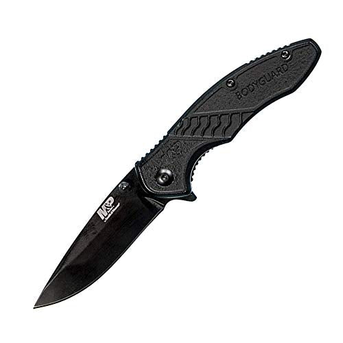 Smith & Wesson M&P Bodyguard 6.5in Stainless Steel Folding Knife with 2.75in Clip Point Blade and Nylon Handle for Outdoo...
