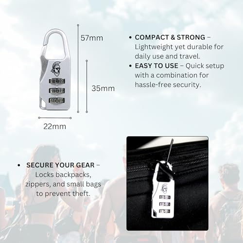 Essential Festival Safety Bundle White – Anti-Theft Phone Strap Tether Lanyard, Mini Lock, Bottle Opener – Secure Your Bel...