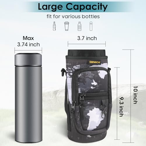 Dinky Water Bottle Carrier Bag with Adjustable Shoulder Strap - Neoprene Pouch Sleeve for Hiking, Camping and Fishing - Co...